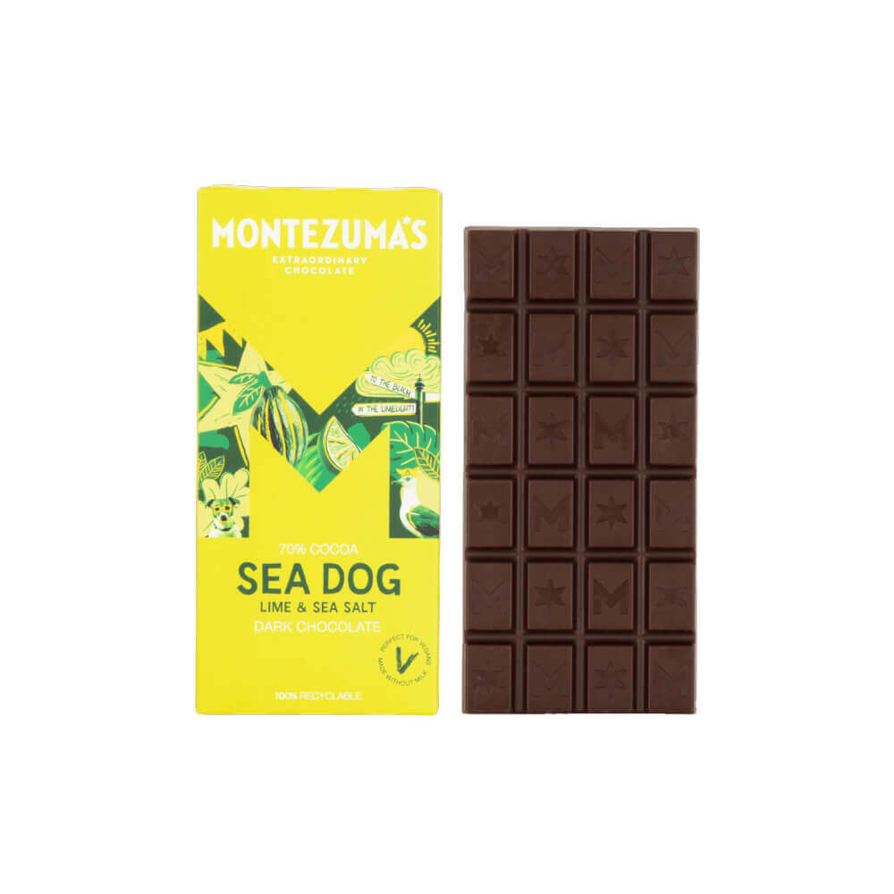 Montezuma's Sea Dog Dark With Lime & Seasalt 90g